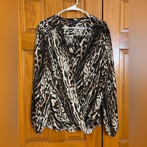 Women's Sz XXL INC Cheetah Print Blouse